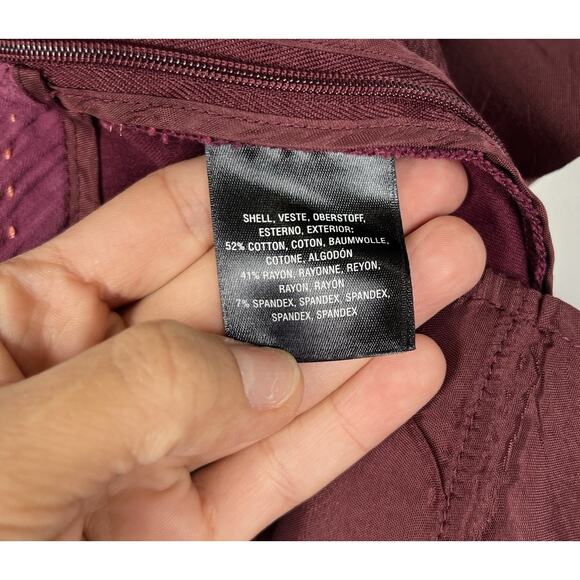 Anthropologie Burgundy Side Stripe Jogger Pants Sporty Chic Pull-On Trousers 4 - Picture 12 of 12